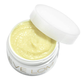 EVE LOM muslin cloth beside balm highlighting effective steam removal benefit