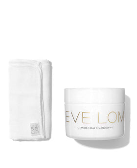 EVE LOM folded muslin cloth close-up highlighting gentle exfoliation benefit