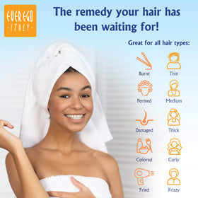 Ever Ego Italy shampoo in shower being applied to hair for restorative cleansing
