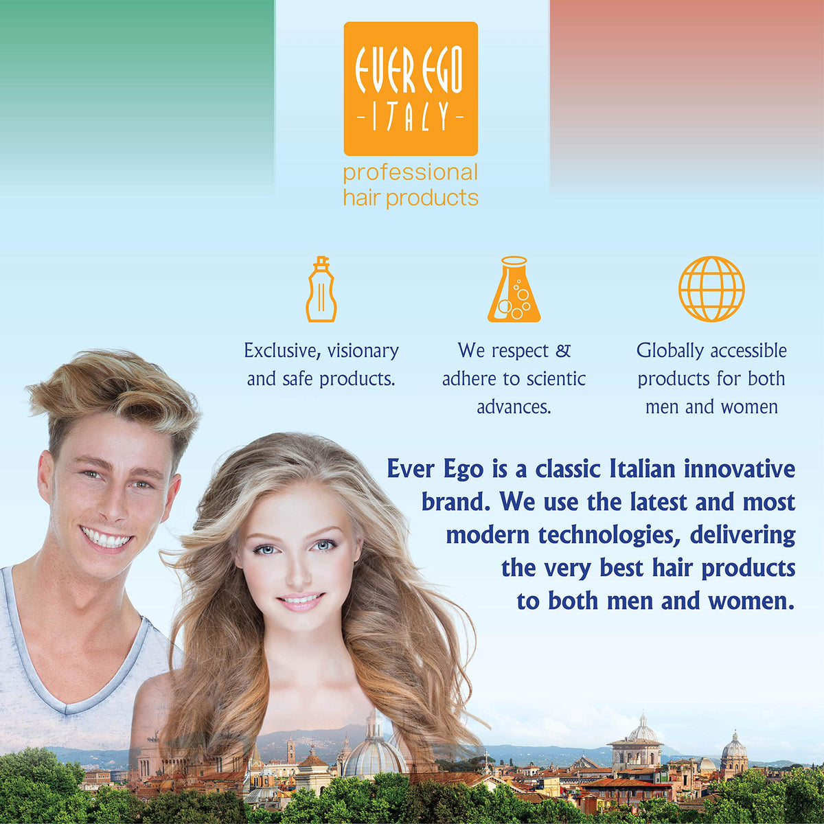 Ever Ego Italy label close-up showing garlic and wheat ingredients and nourishing focus
