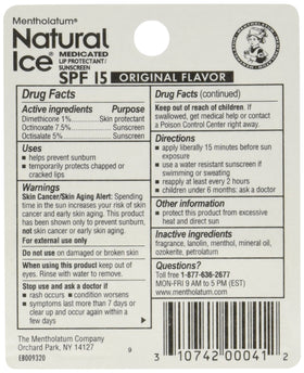 Ever Ready First Aid Natural Ice balm close-up on lips demonstrating smooth cooling protection