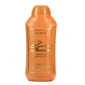 Ever Sheen pump dispensing lotion onto hand demonstrating fast absorption and smooth feel
