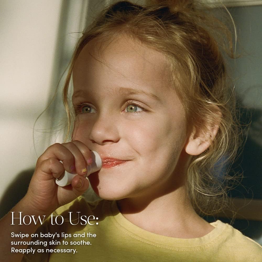 Evereden application on infant lips illustrating quick soothing hydration