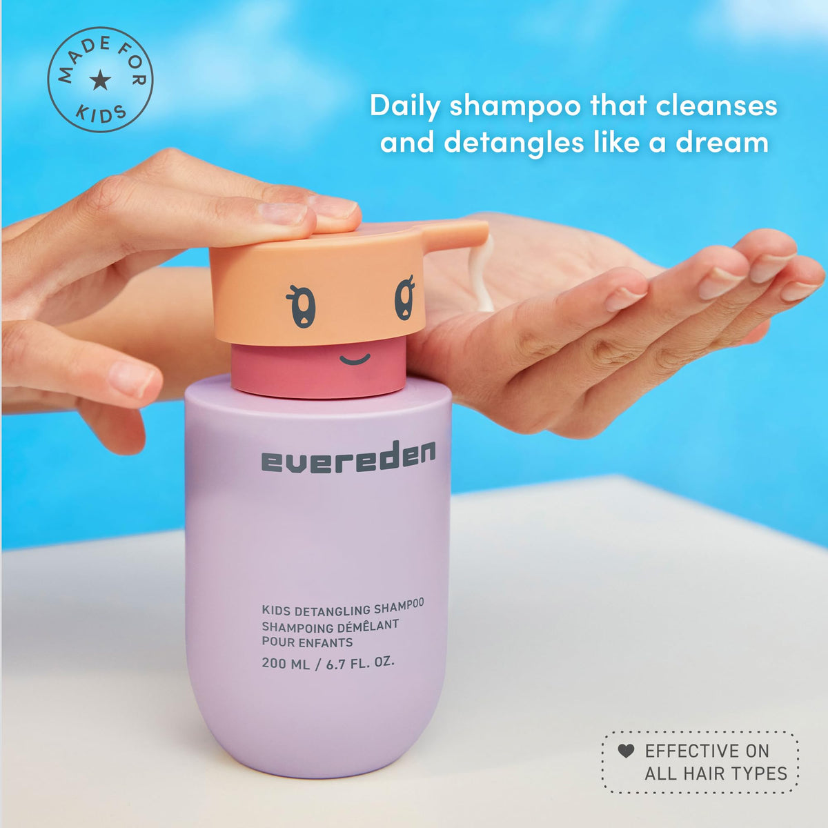 Evereden back label listing ingredients and dermatologist-tested claim