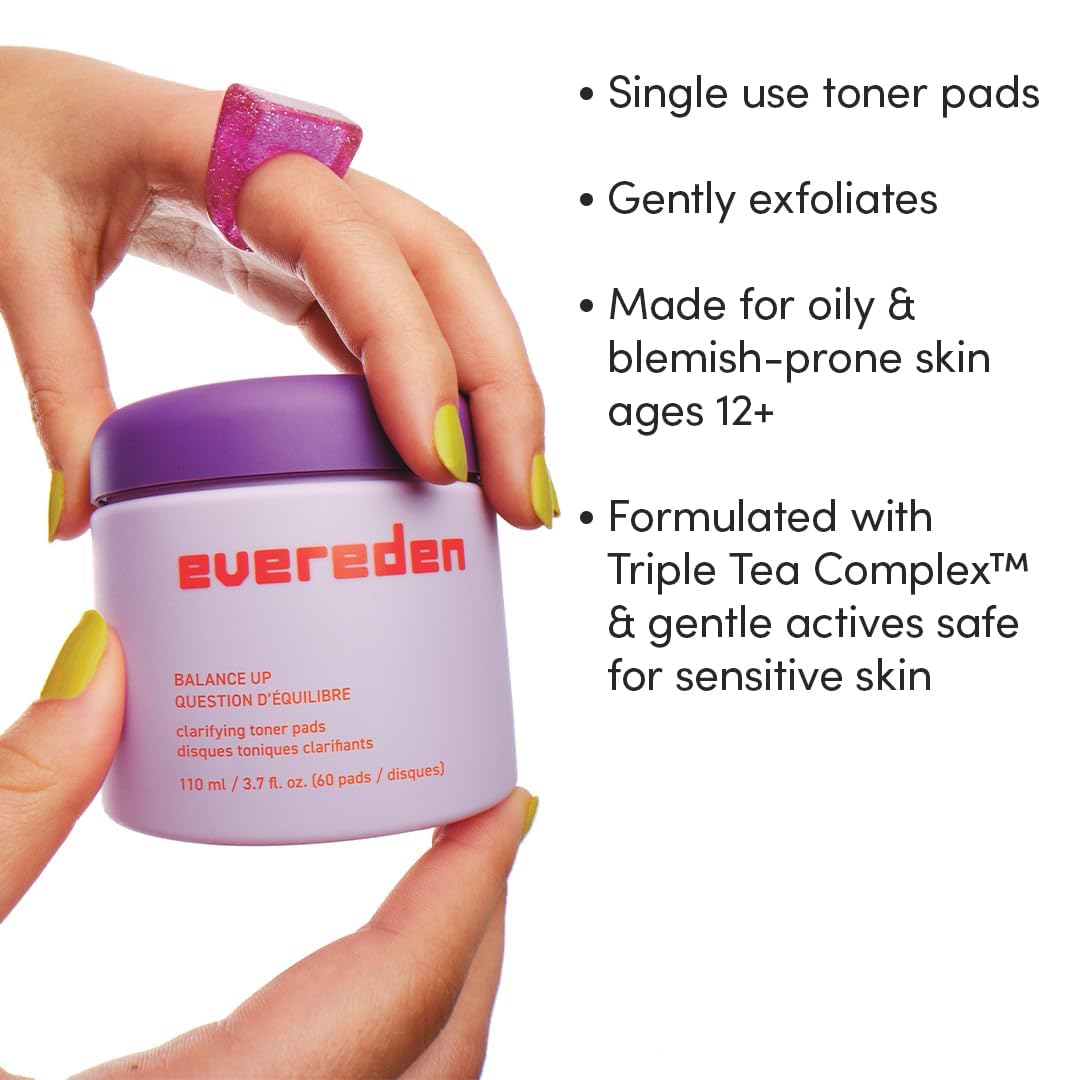 Evereden ingredient display with mandelic acid and niacinamide for balanced skin