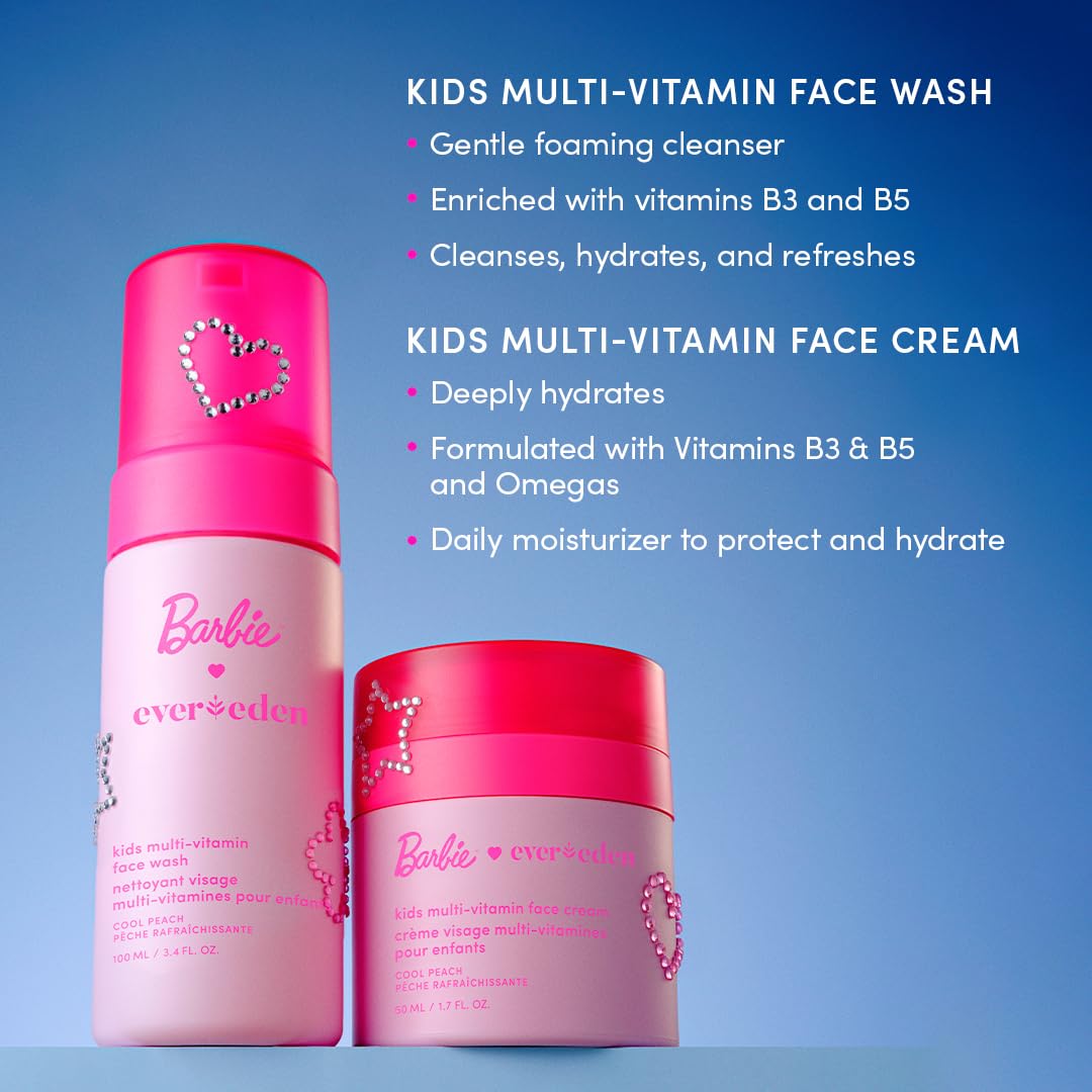 Evereden Barbie face cream tube open showing product ready to apply