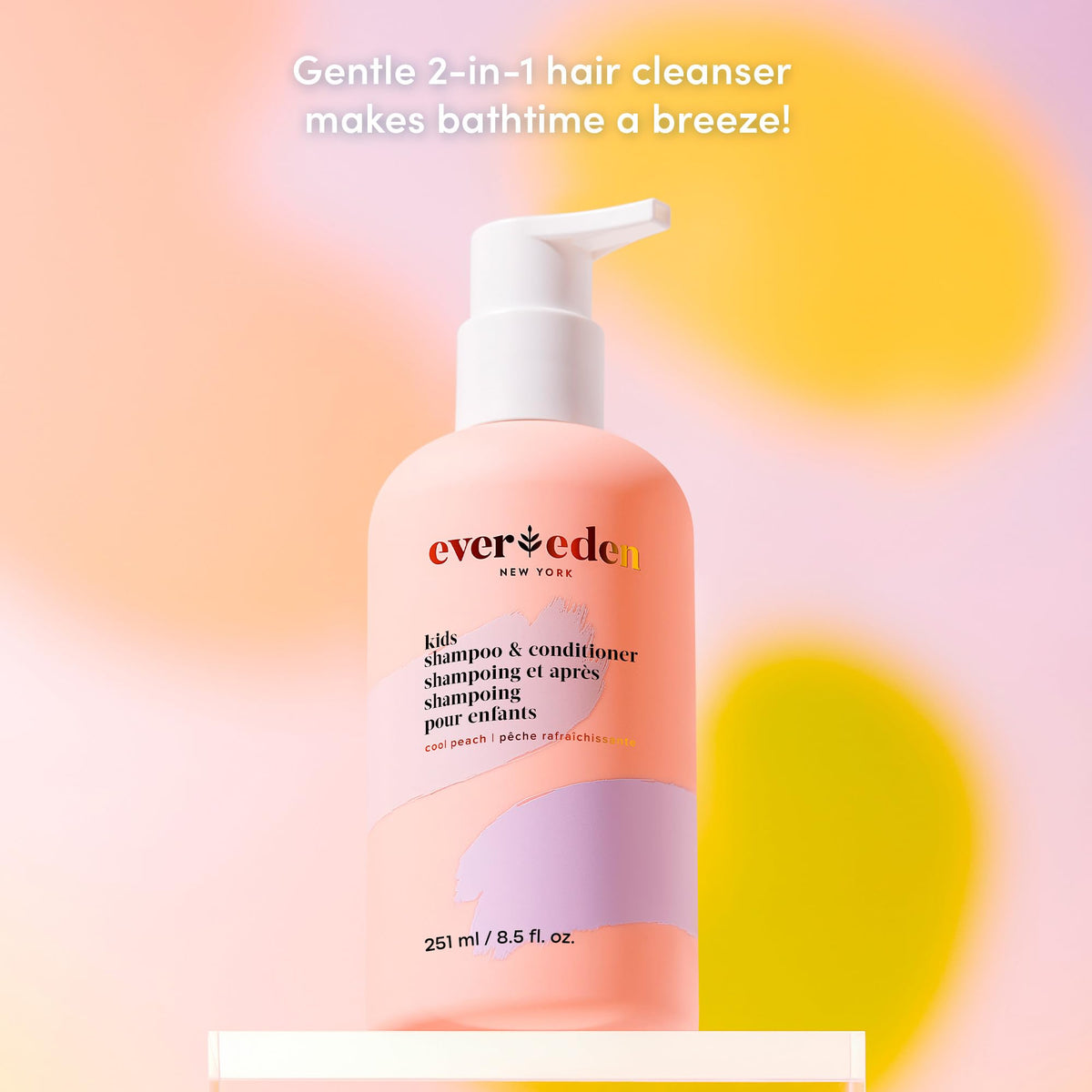 Evereden Cloud Body Wash suds in a bathroom setting promoting fun bath time