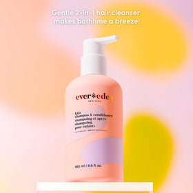 Evereden Cloud Body Wash suds in a bathroom setting promoting fun bath time
