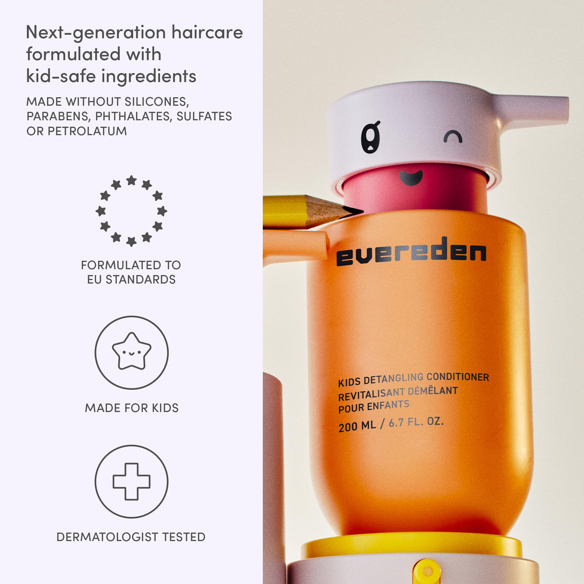 Evereden helps easy comb-through on child showing reduced pulling benefit
