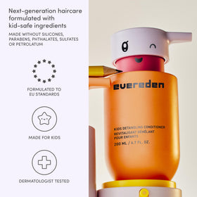Evereden helps easy comb-through on child showing reduced pulling benefit