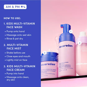 Evereden child using face wash at sink showing easy independent use