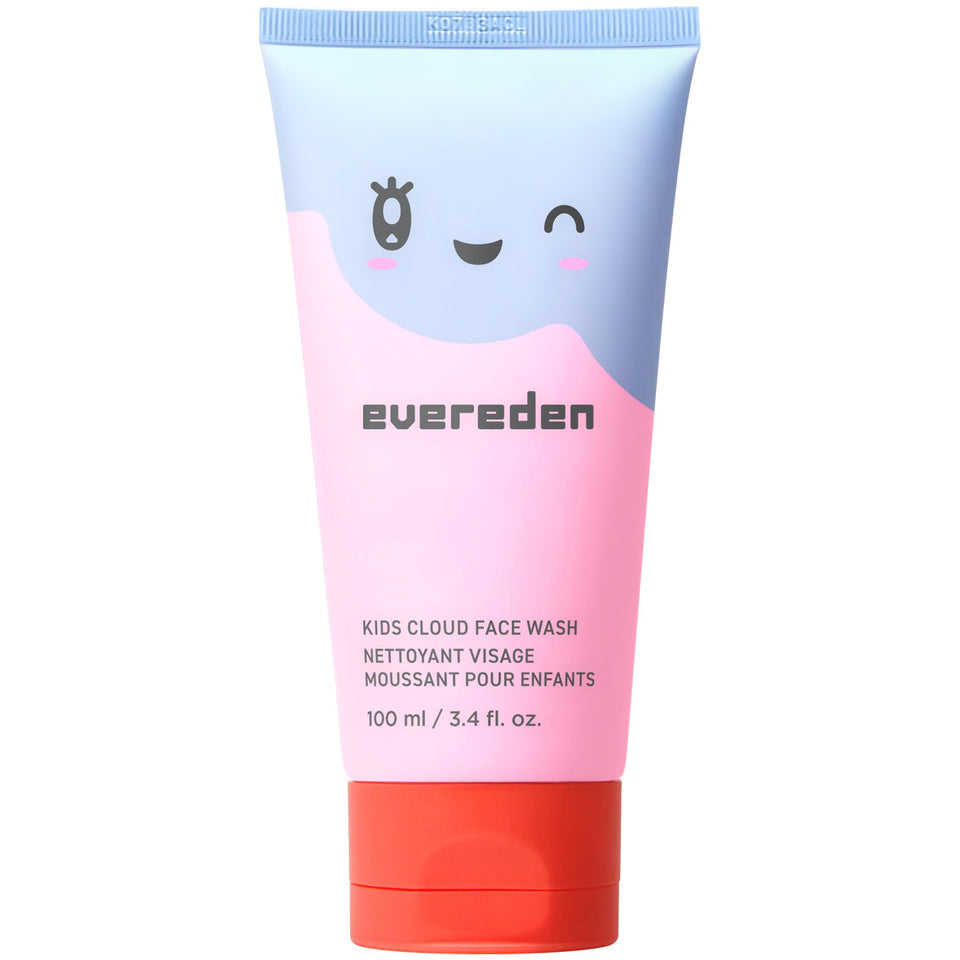 Evereden cloud face wash front tube showing fun packaging and easy use