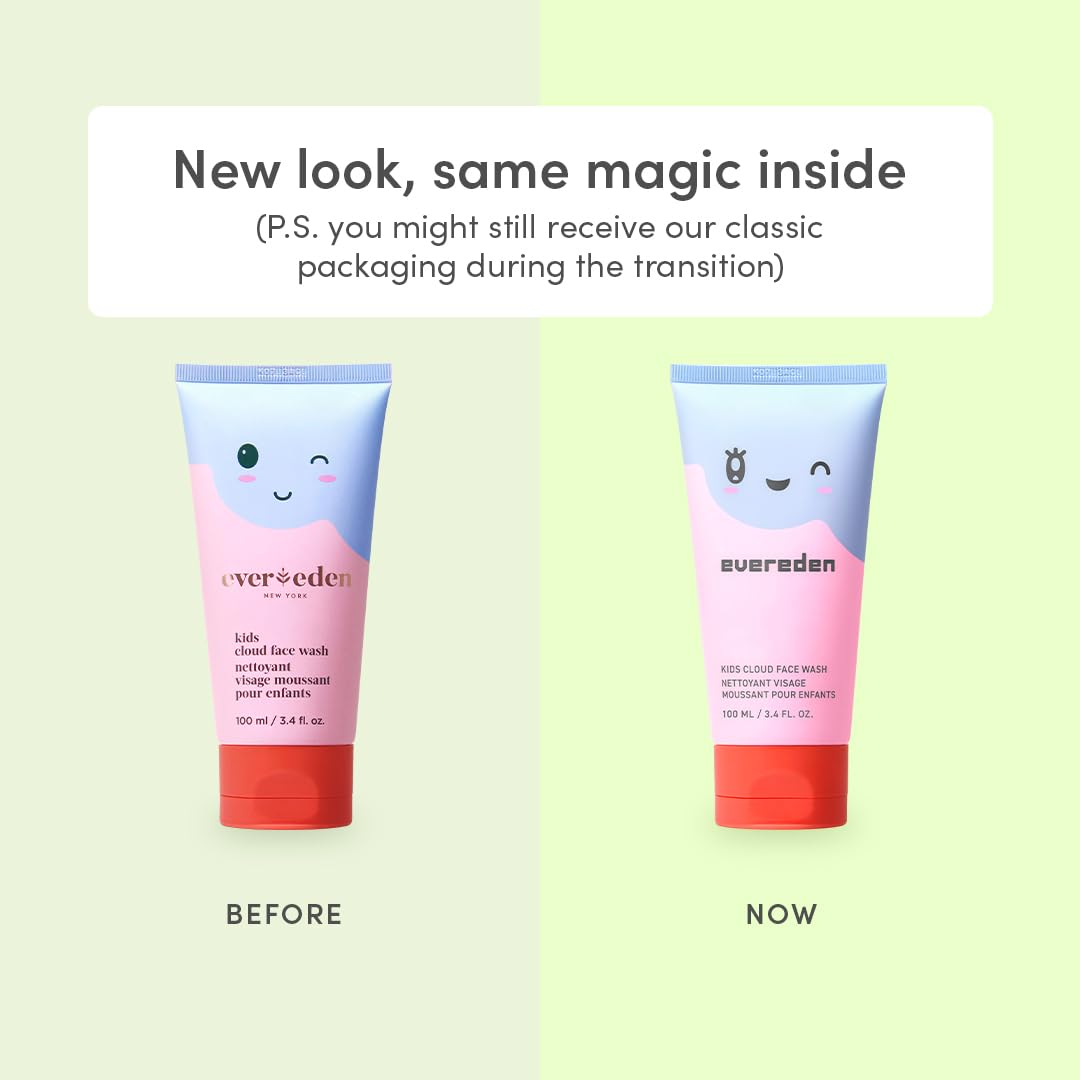 Evereden cloud face wash label close-up highlighting clean formulation