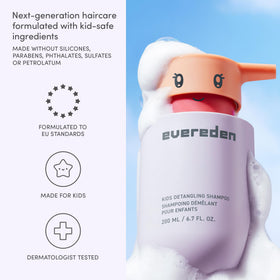 Evereden hair easily combed after rinse demonstrating detangling benefit