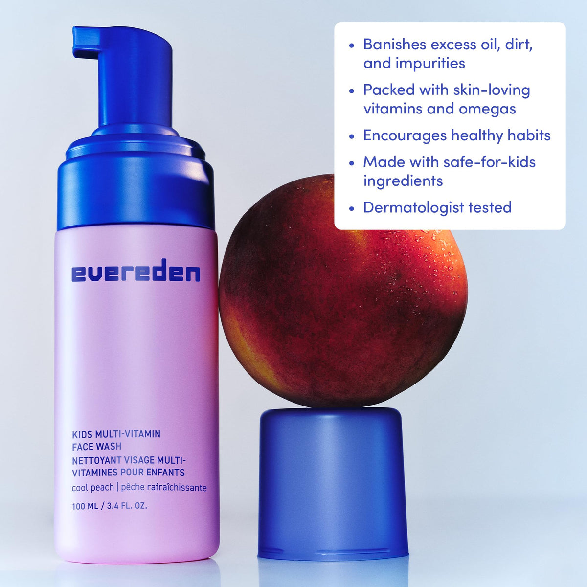 Evereden soft foaming texture closeup showing gentle lather that rinses clean