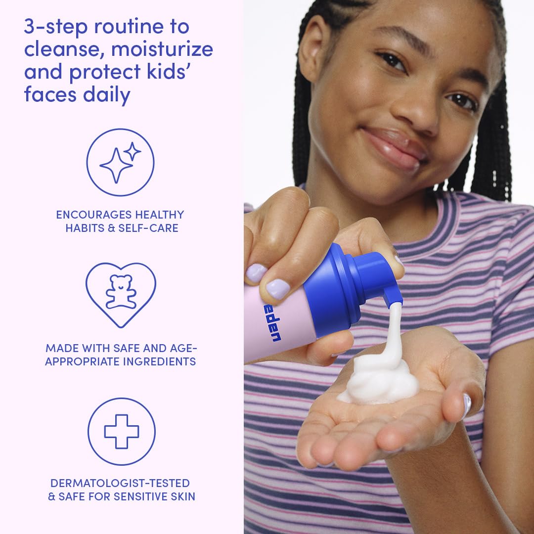 Evereden cream applied to a child's cheek demonstrating soothing hydration