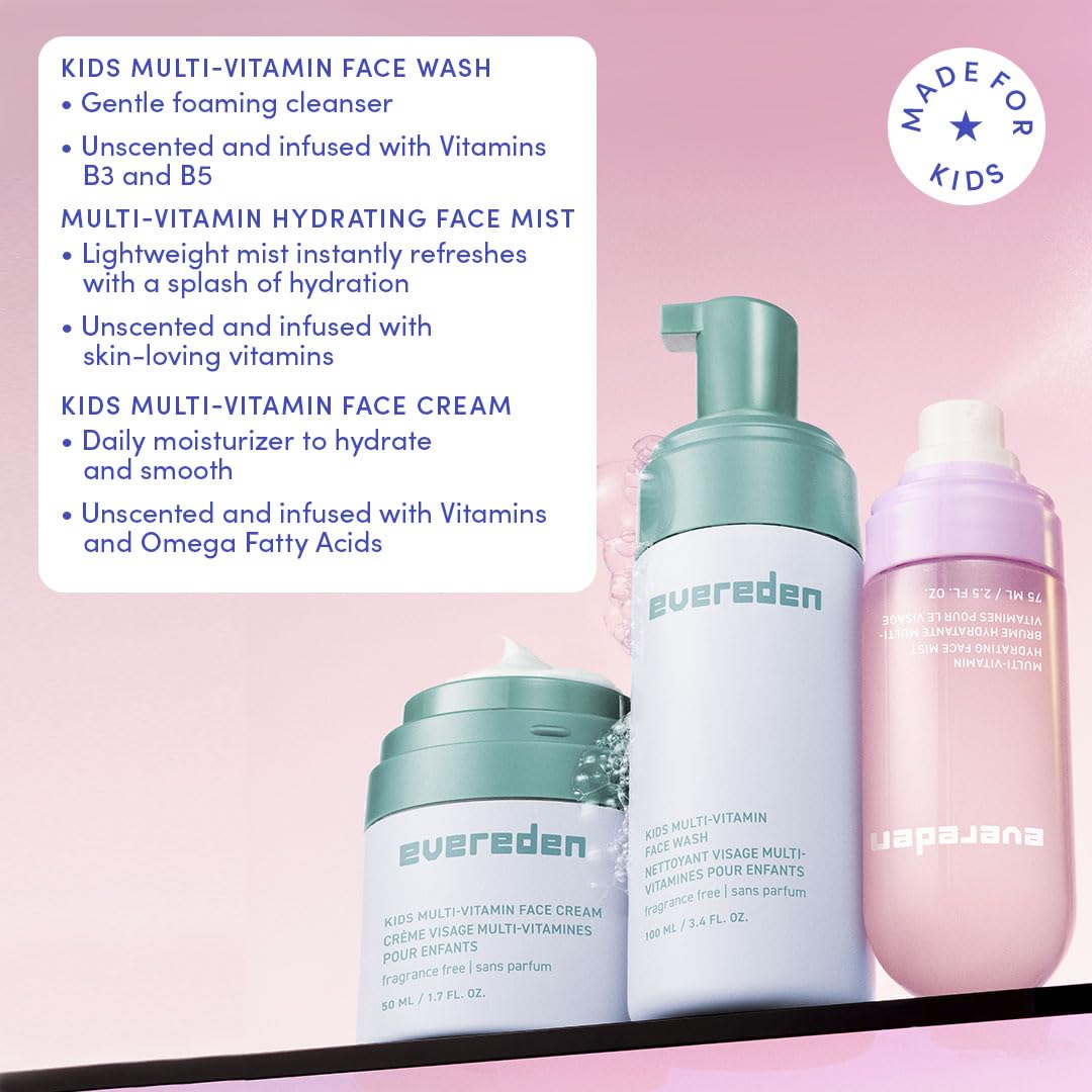 Evereden face wash pump close-up highlighting gentle cleansing for sensitive skin