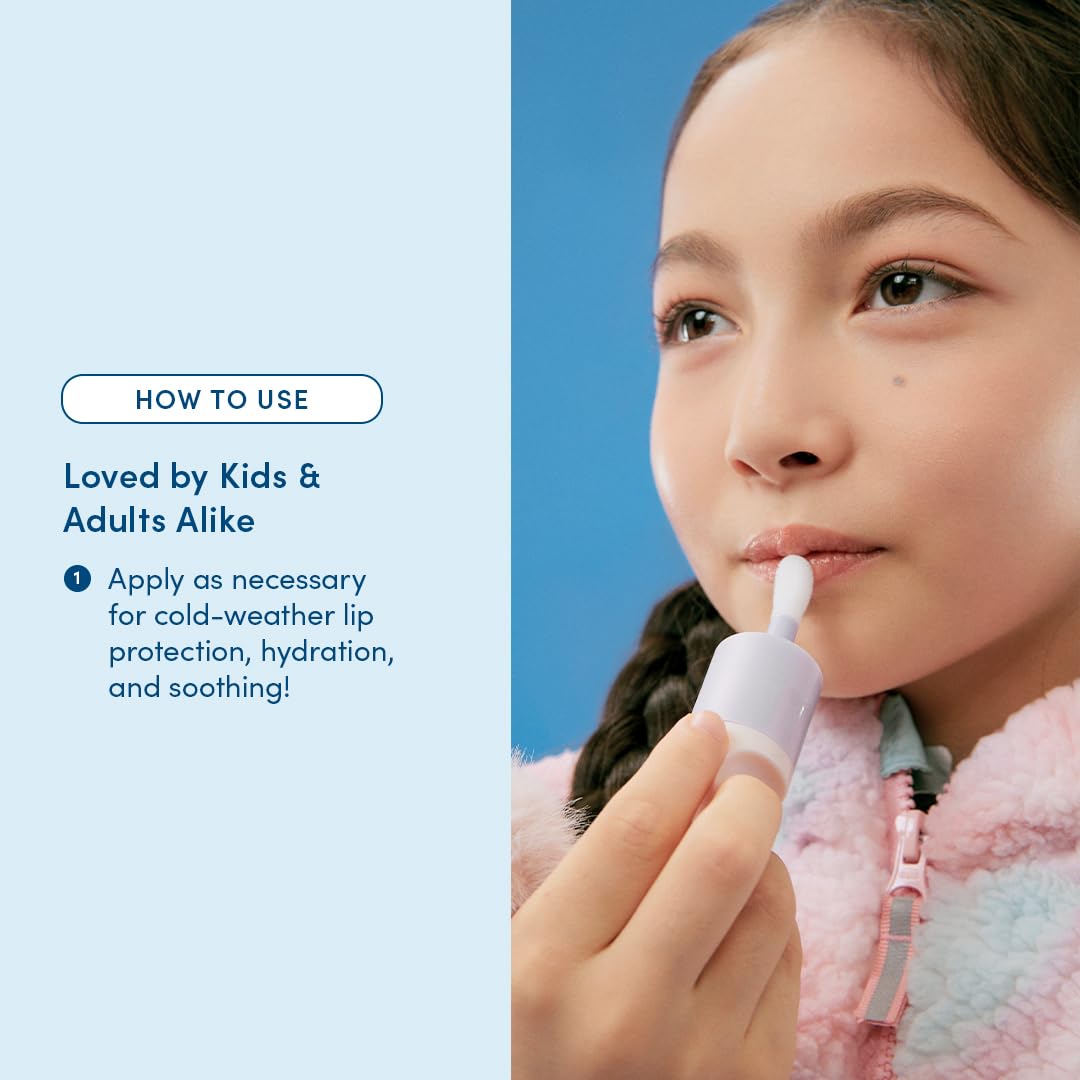 Evereden family using lip oil illustrating gentle formula for kids and adults