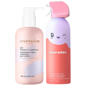 Evereden front packaging of kids shower essentials set showing clean design and benefits