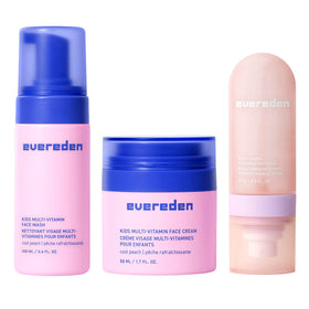 Evereden front packaging showing the full kids skincare set and benefits