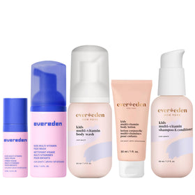 Evereden front packaging travel set showing compact five-piece kit and convenience