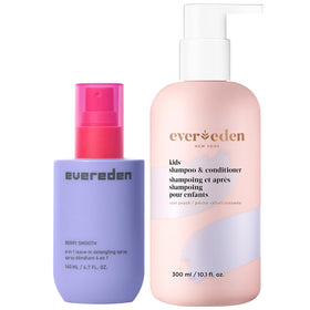 Evereden front packaging showing full kids hair set and clear benefits