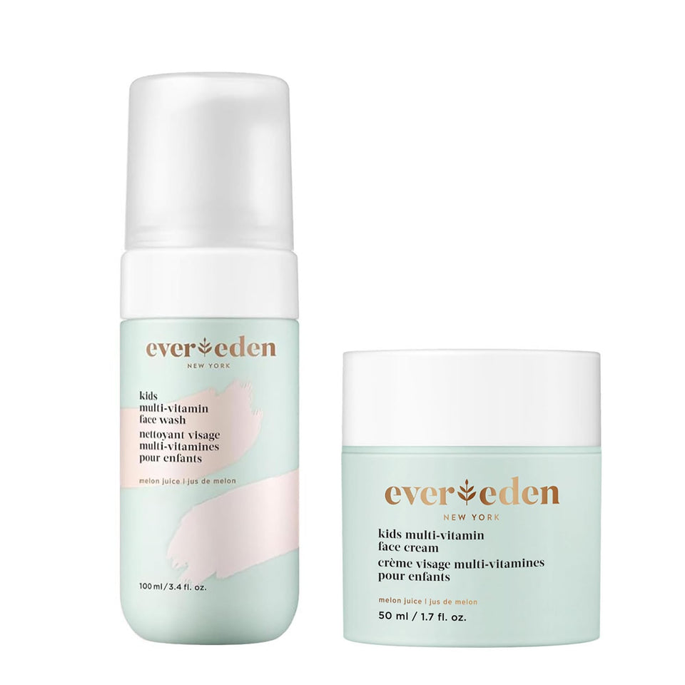 Evereden front packaging showing both melon juice face wash and cream benefits