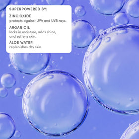 Evereden ingredients display highlighting argan oil and vitamin E skin benefits