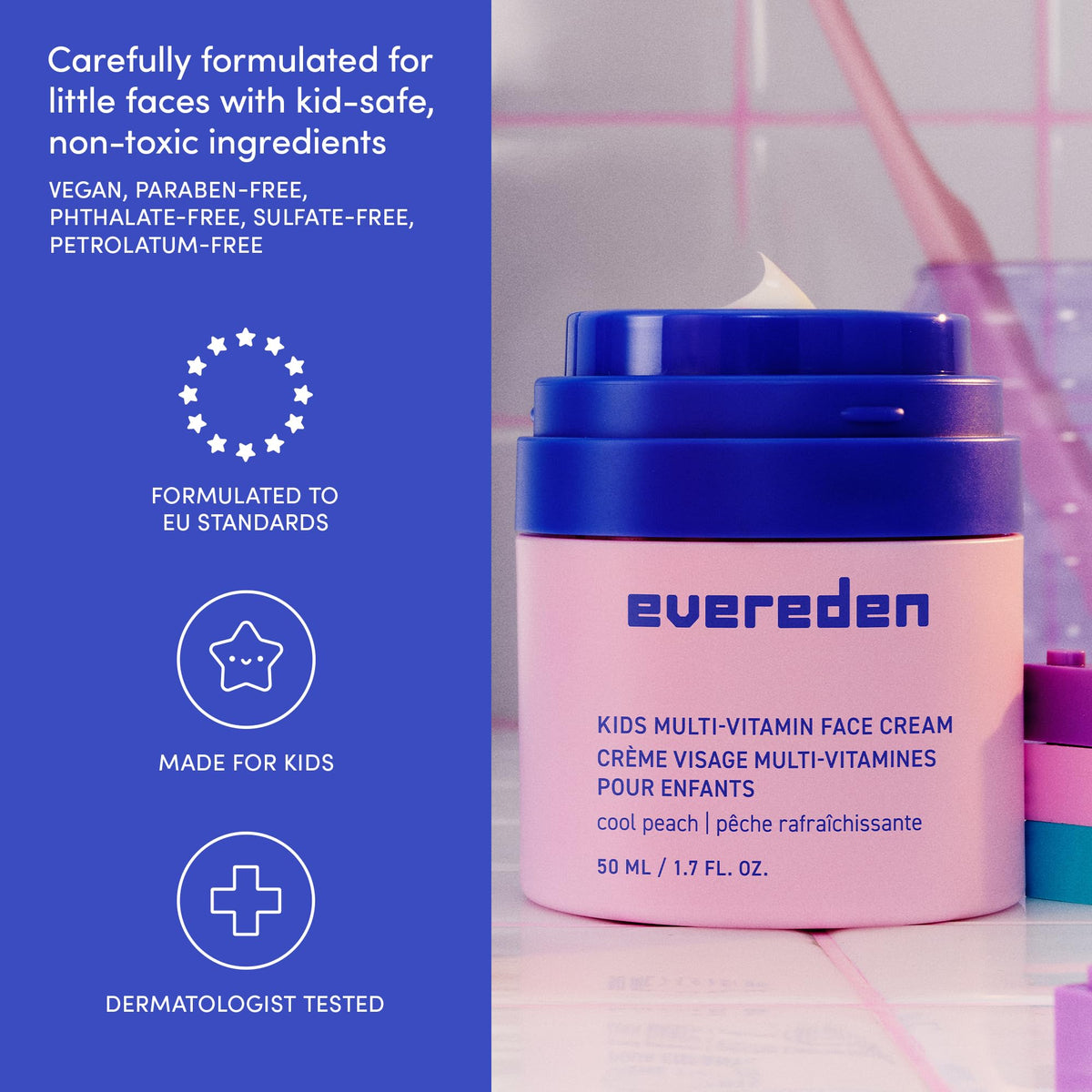 Evereden detangler in use on child’s hair, reduces tangles and tear-free