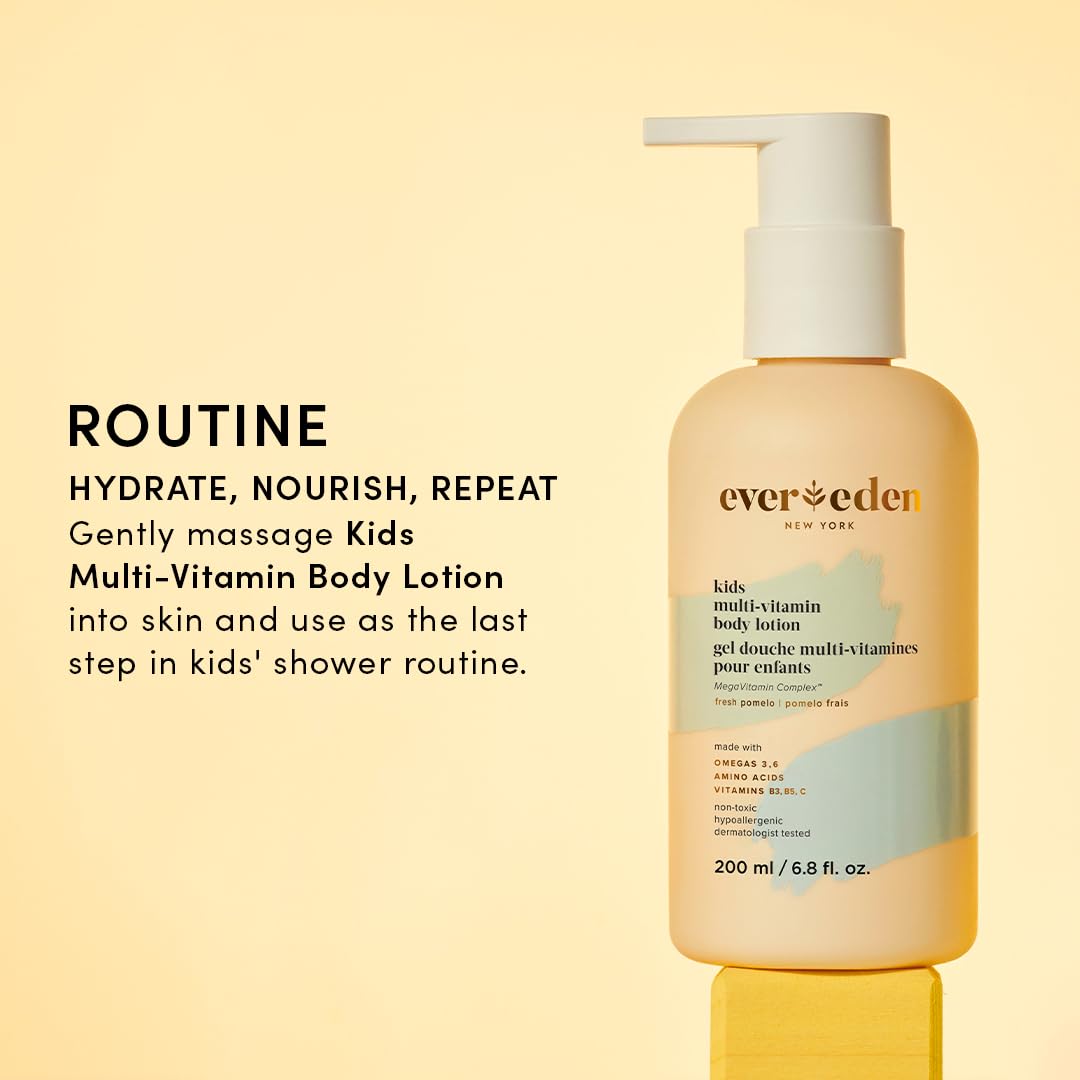 Evereden lotion droplet on child skin demonstrating quick absorption and lasting hydration