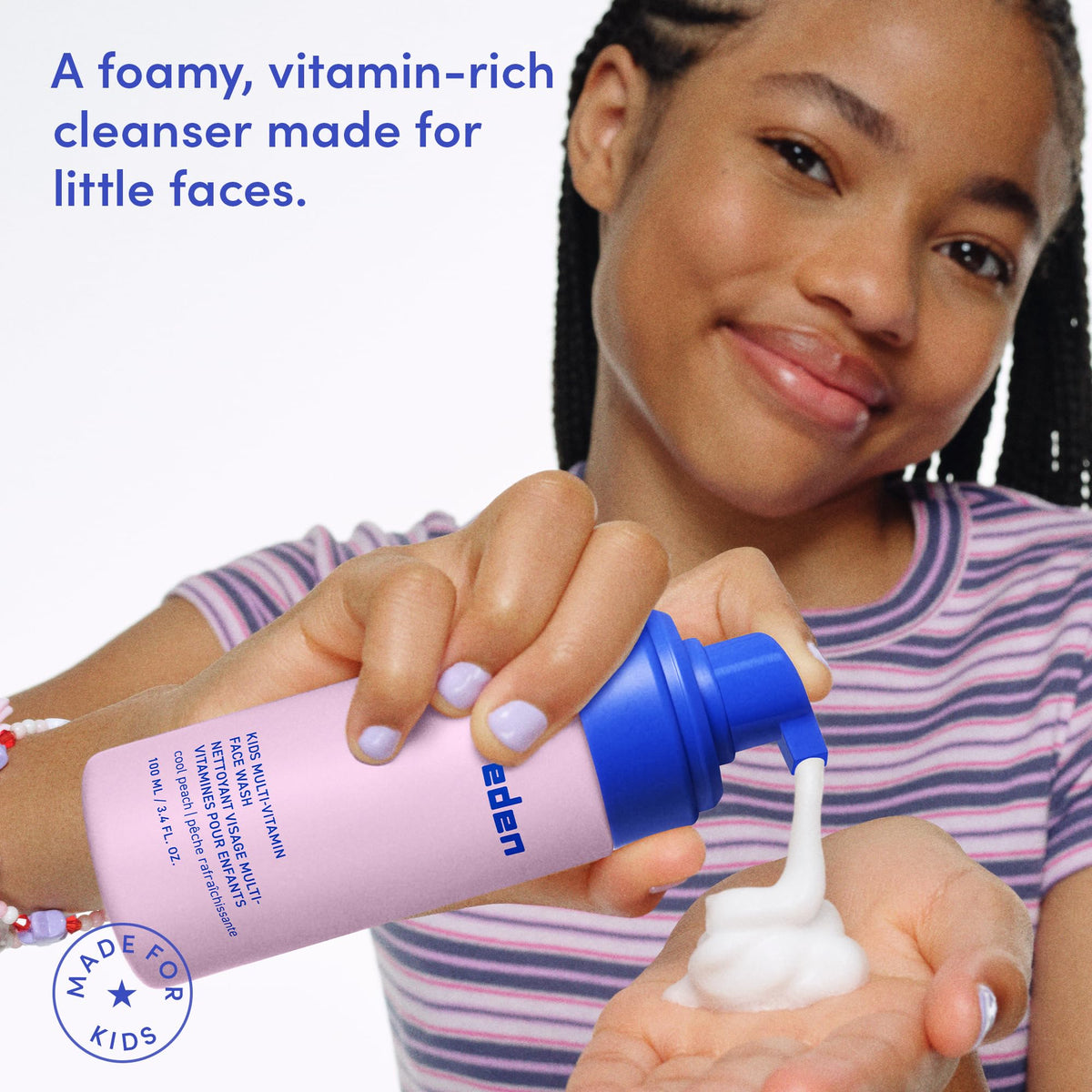 Evereden foam texture demonstrating gentle lather and easy rinse