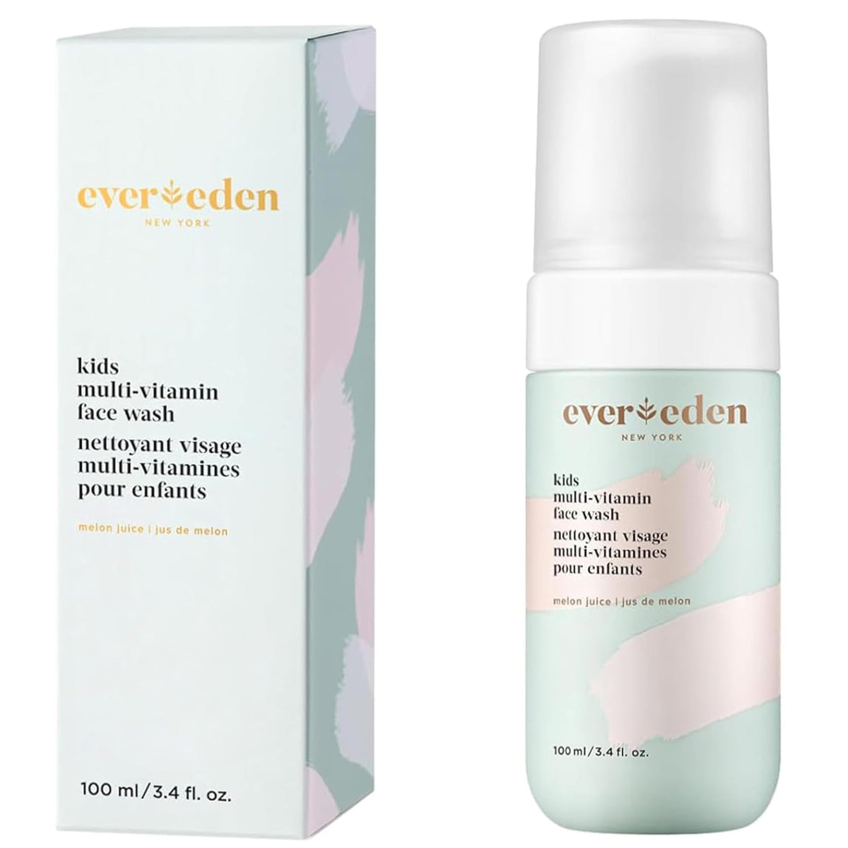 Evereden front packaging showing melon juice face wash benefits