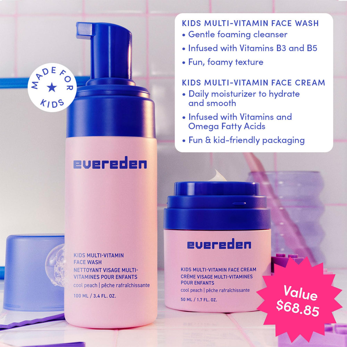 Evereden peach face cream texture on finger delivering quick hydration