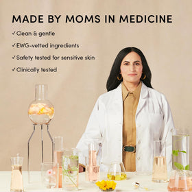 Evereden on bathroom shelf in postpartum care setting for routine use