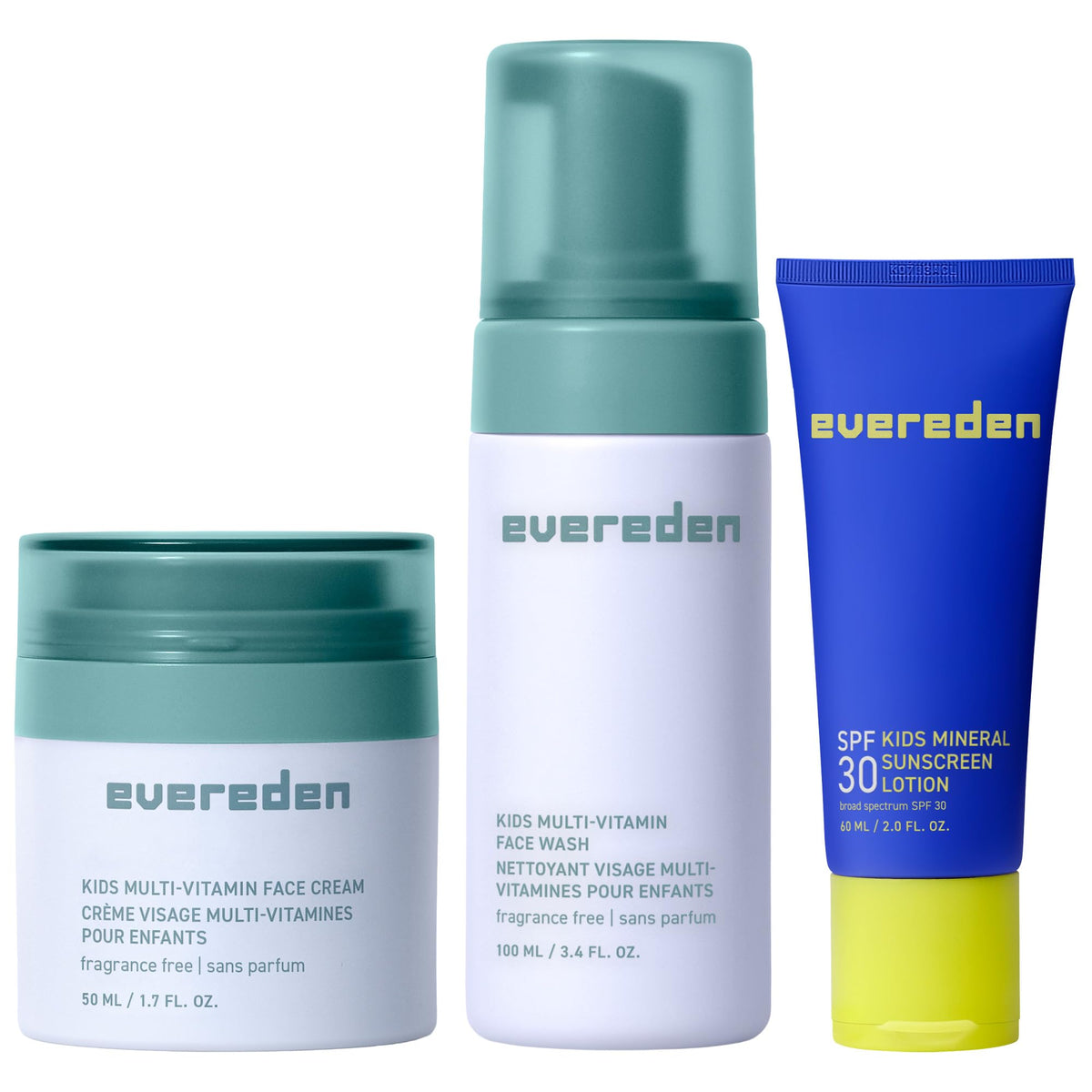 Evereden front packaging showing the complete 1-2-3 routine kit and clarity