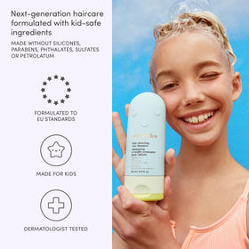 Evereden shampoo being dispensed in hands demonstrating easy use benefit
