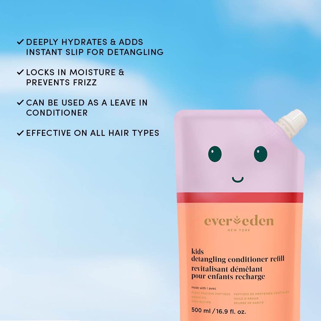 Evereden shampoo pouring into hand with gentle foam benefiting sensitive scalps
