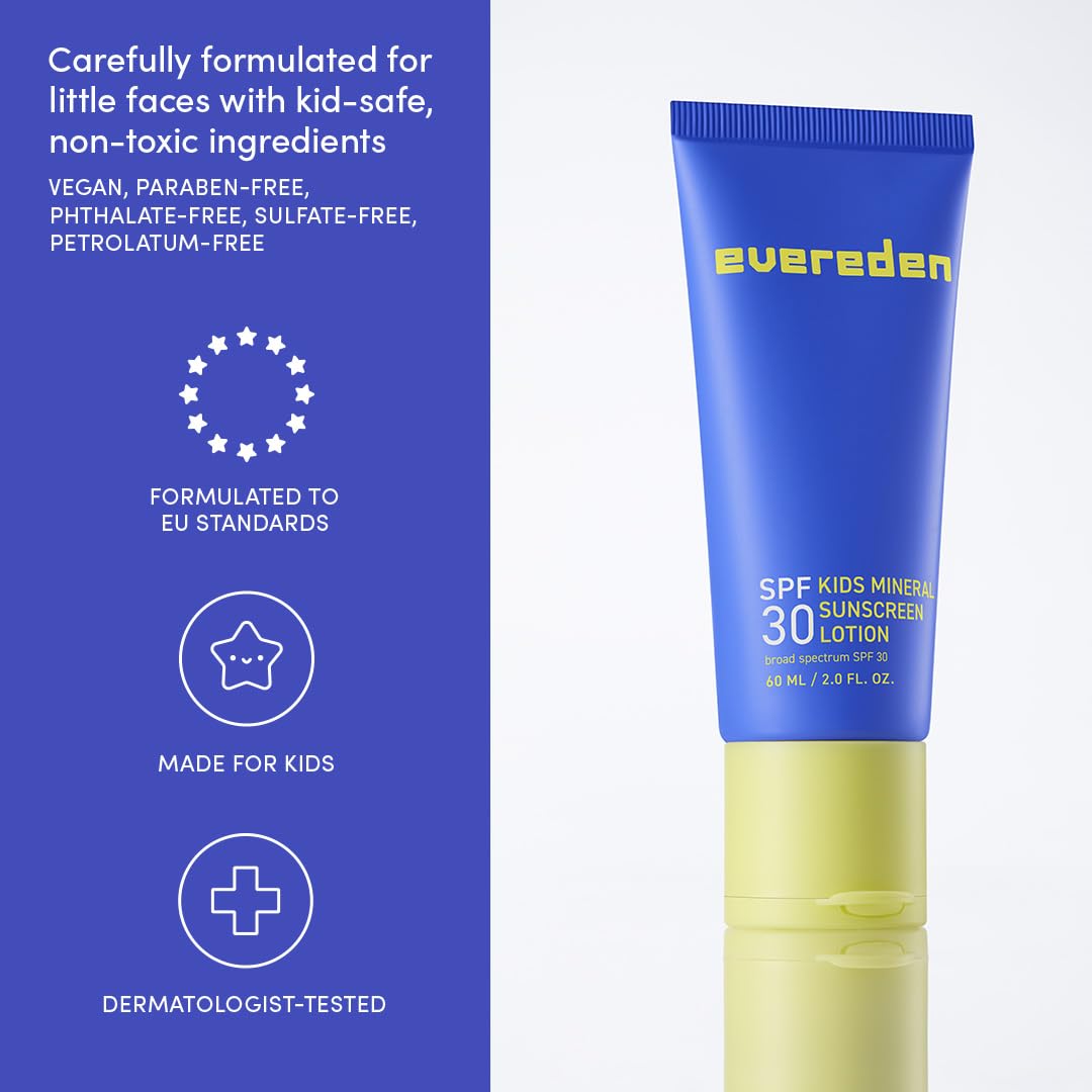 Evereden mineral sunscreen tube with cap off ready for quick daily application