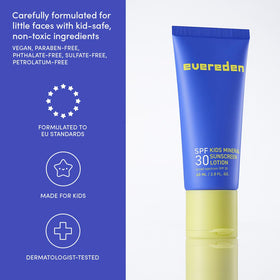 Evereden mineral sunscreen tube with cap off ready for quick daily application