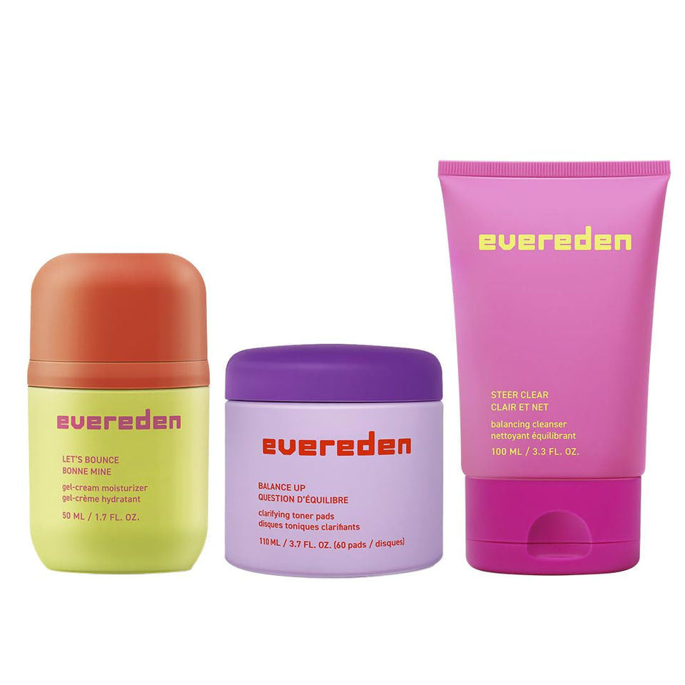 Evereden front packaging showing full pre-teen skincare kit and benefits