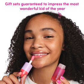 Evereden two lip oil tubes side by side highlighting shade options and portability