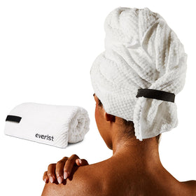 Everist front view of towel in reusable bag shows compact storage benefit