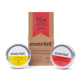 Everist travel duo front packaging showing compact bottles and brand