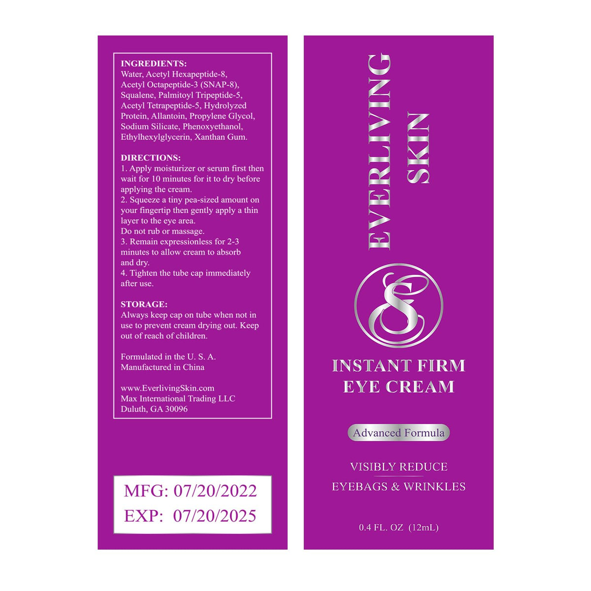 Everliving Skin dried cream under eye ready for powder makeup without flaking