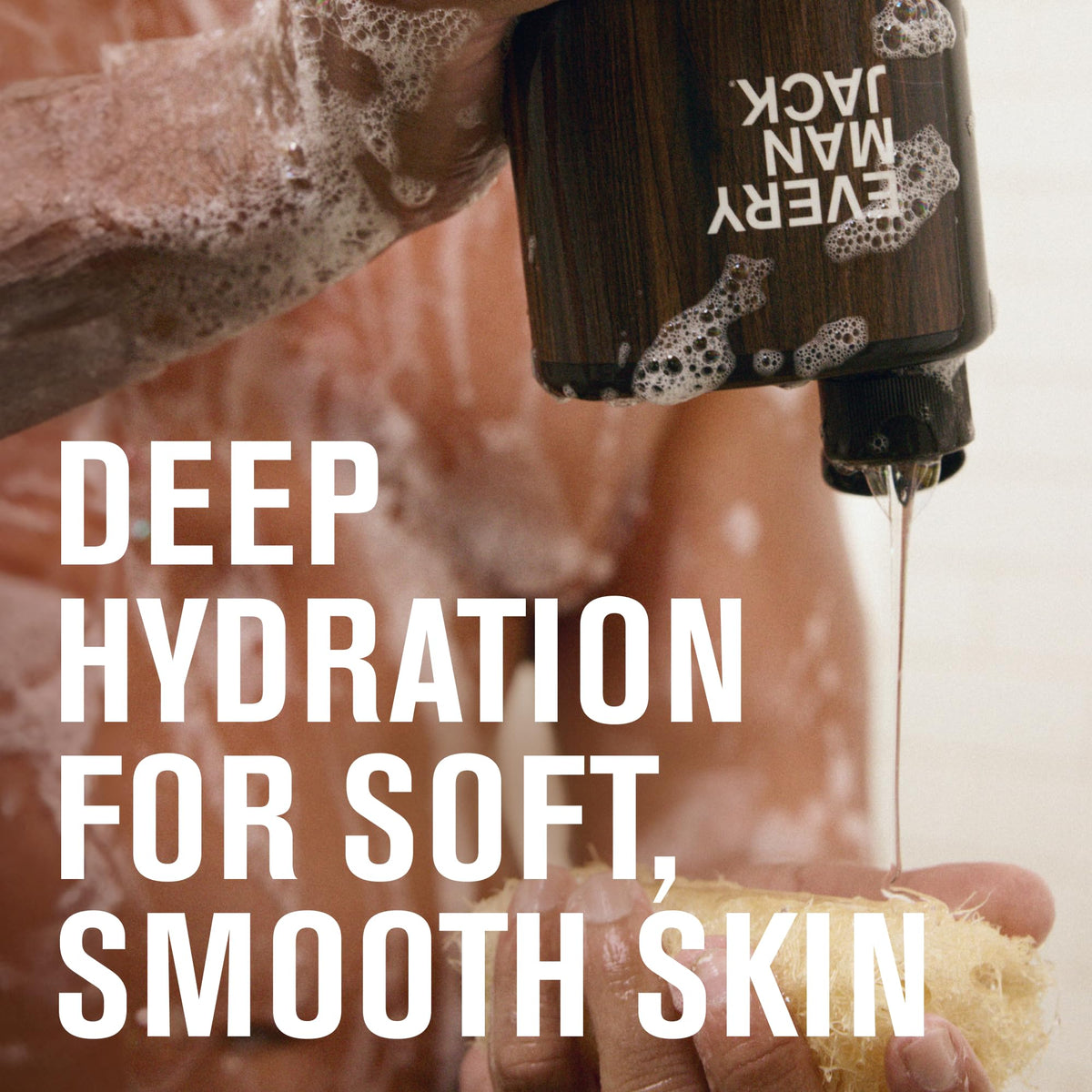Every Man Jack Amber and Sandalwood bottle close-up highlighting warm scent notes