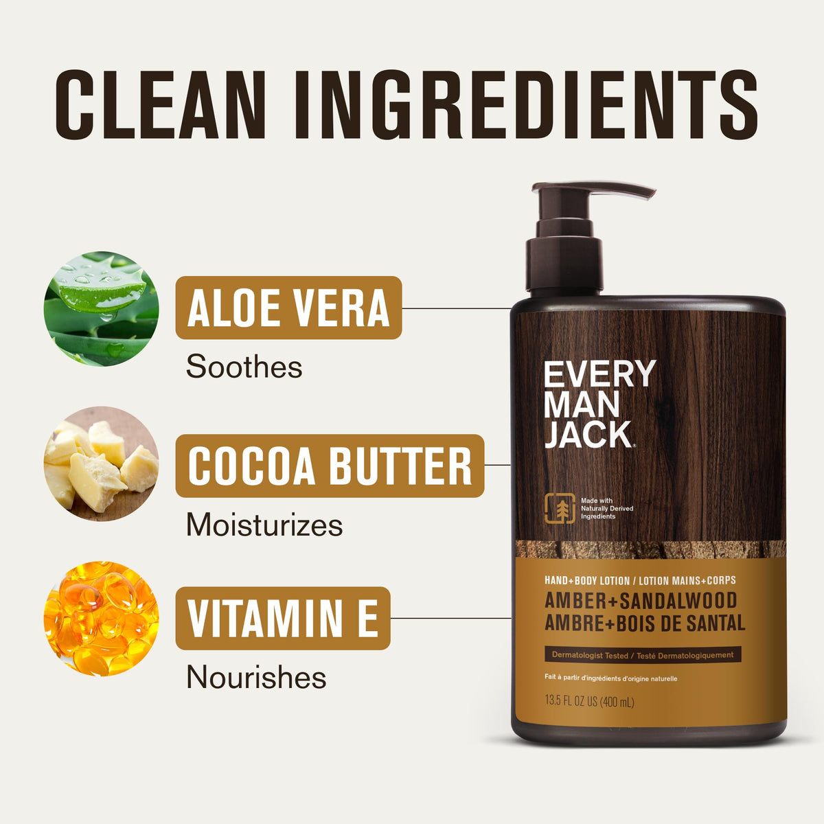 Every Man Jack lotion applied on forearm showing quick hydration benefit
