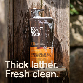 Every Man Jack back label with ingredient list and clarity benefit