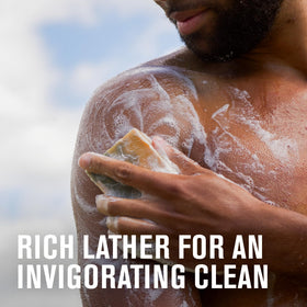 Every Man Jack closeup of bar texture producing rich lather for thorough cleansing