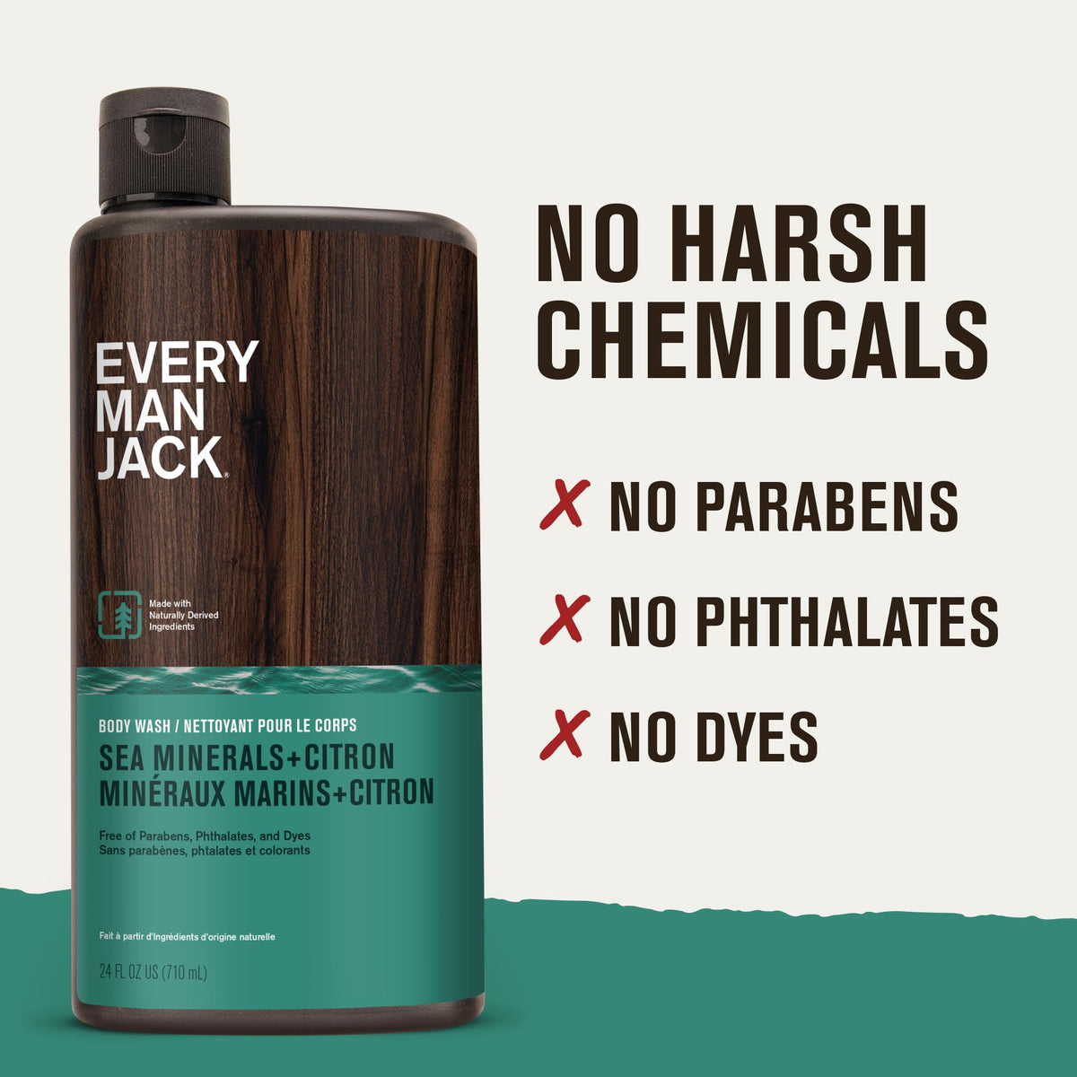 Every Man Jack on bathroom shelf styled with grooming essentials for routine