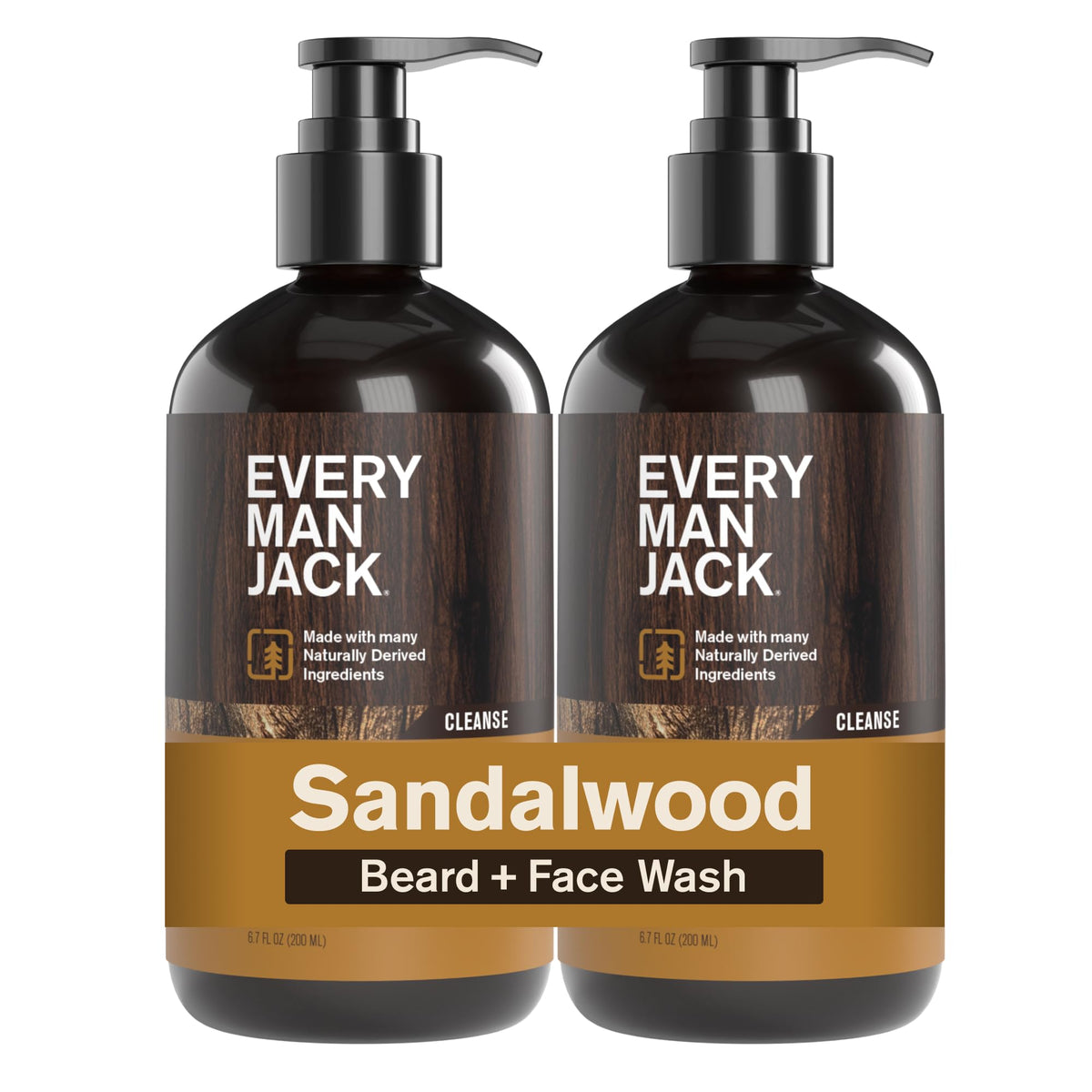 Every Man Jack front packaging showing two bottle pack and benefits